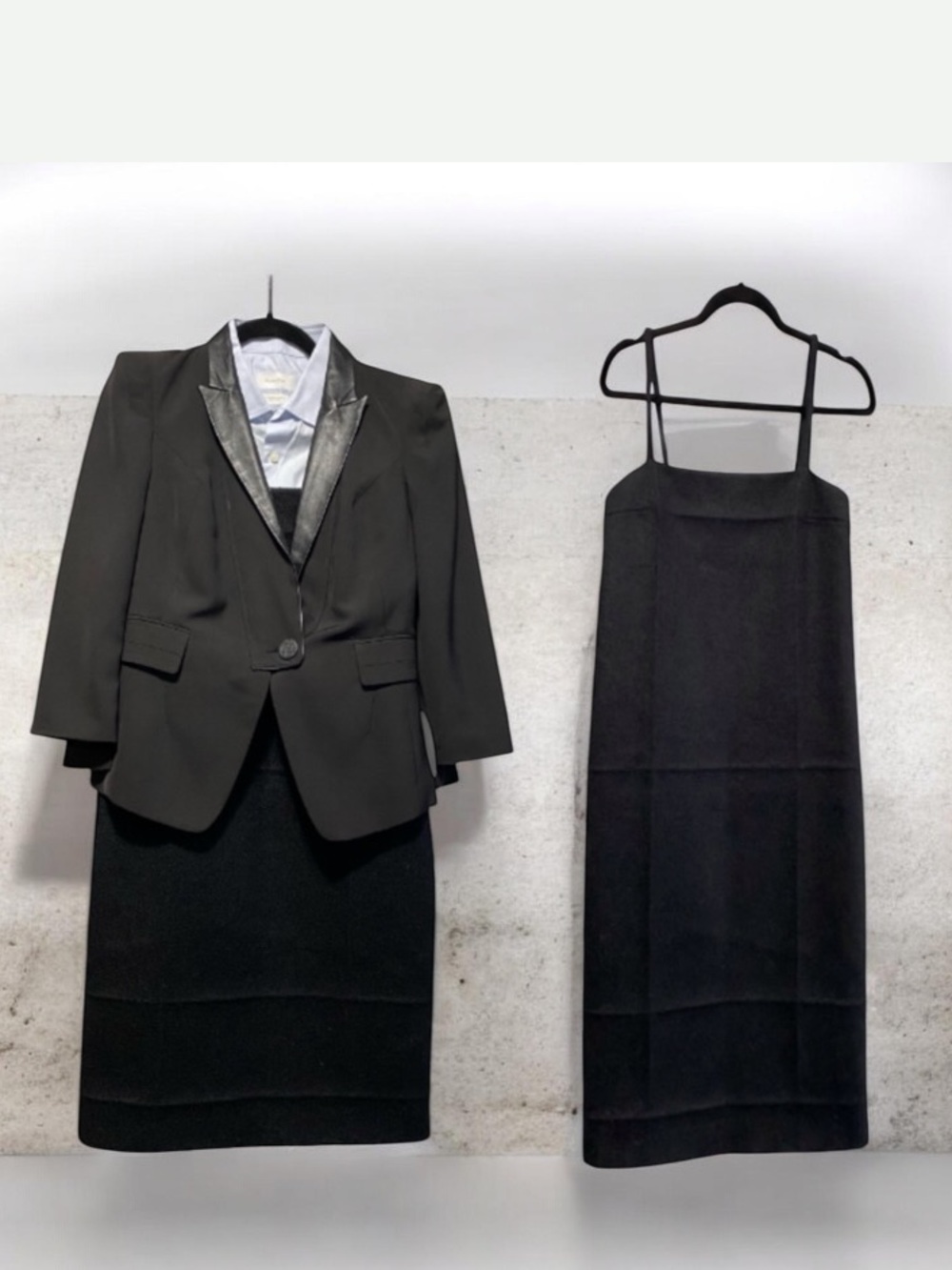 Prada Wool Blend Straps Black Italian Couture Mid Dress Size 42
